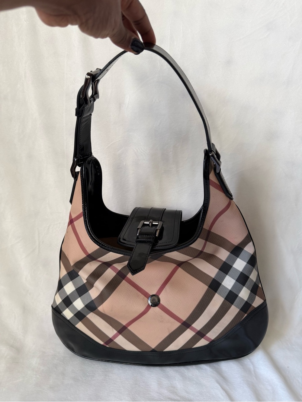 Burberry Nova Check Canvas Brook Hobo Bag - Picture 11 of 13